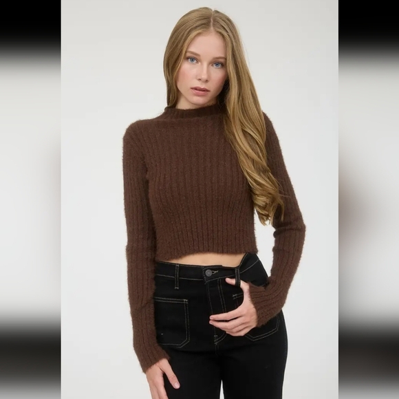 🧸 Chocolate Fuzzy Soft Sweater - Picture 4 of 5